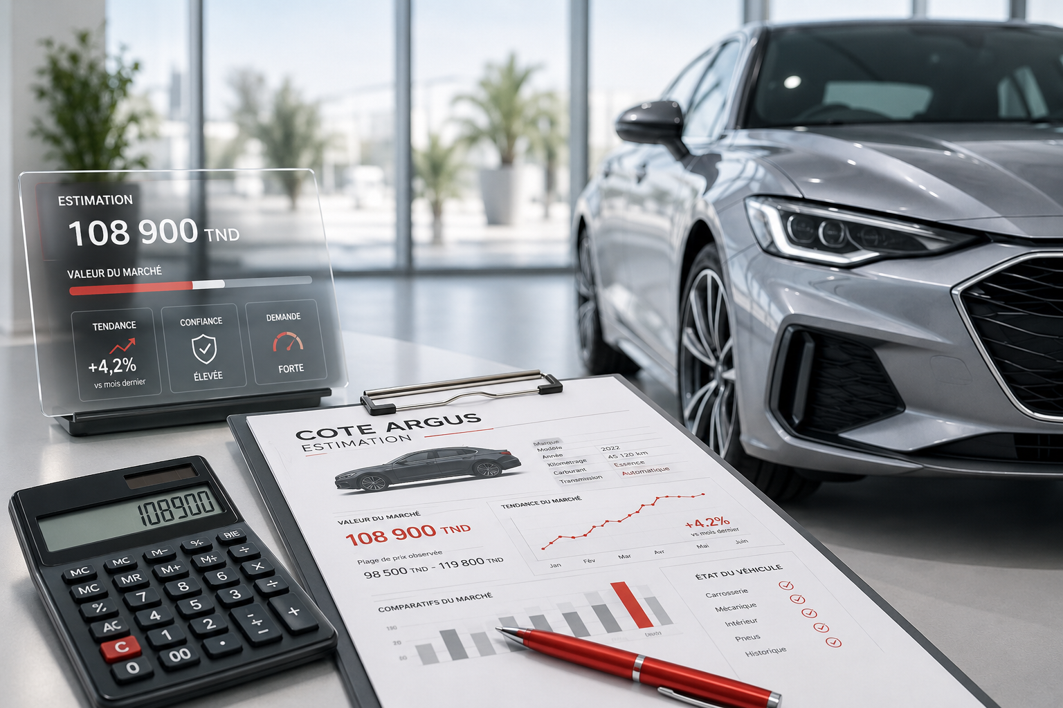 Cote auto en Tunisie — estimation du prix d'une voiture d'occasion par Automoto